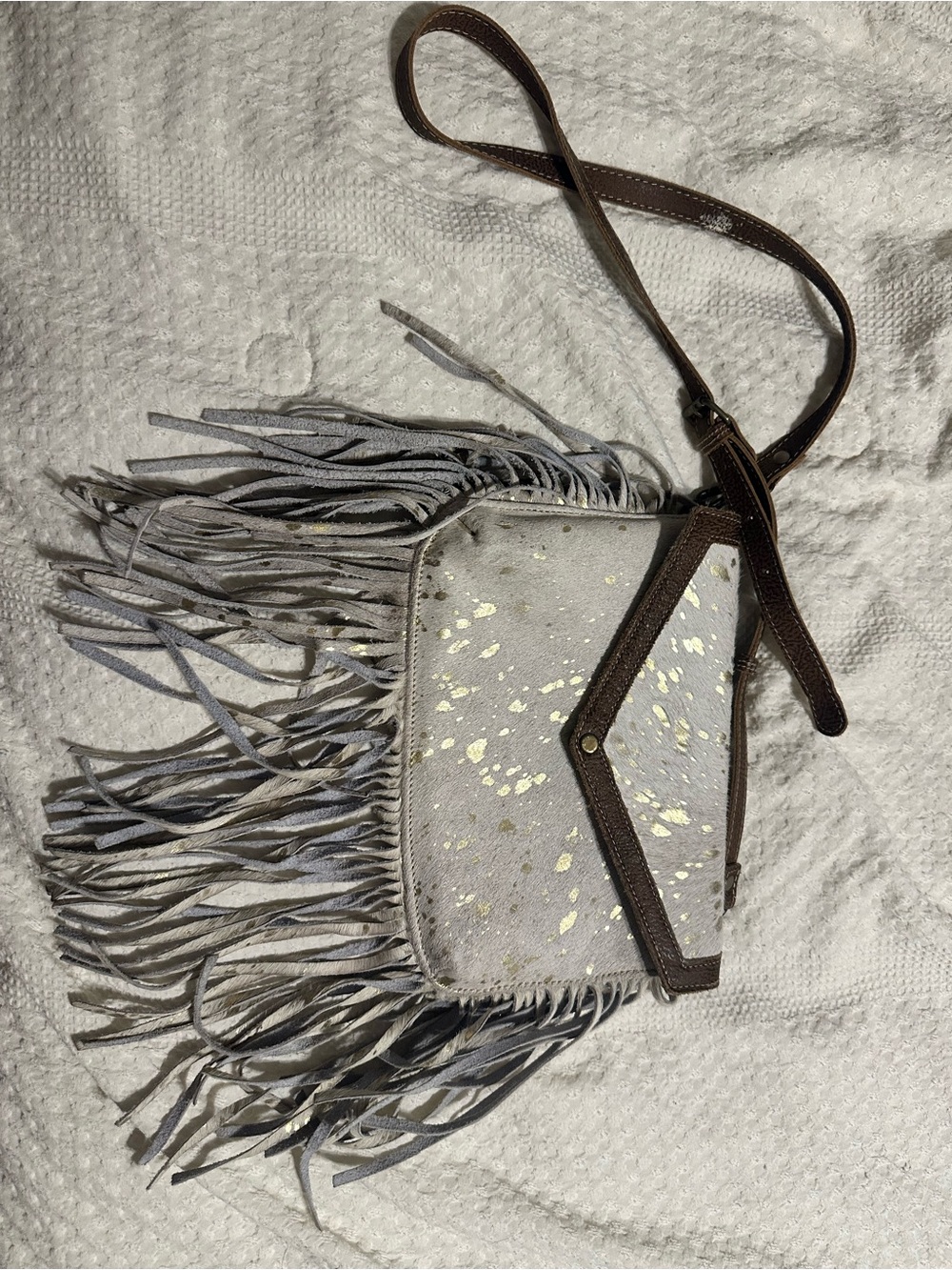 Myra Fringe Crossbody with Gold Fleck Accent